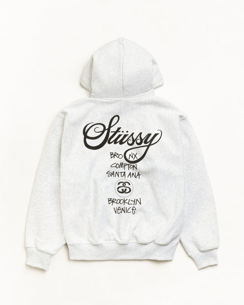 World Tour Hood Mens Long Sleeve In Ash Heather