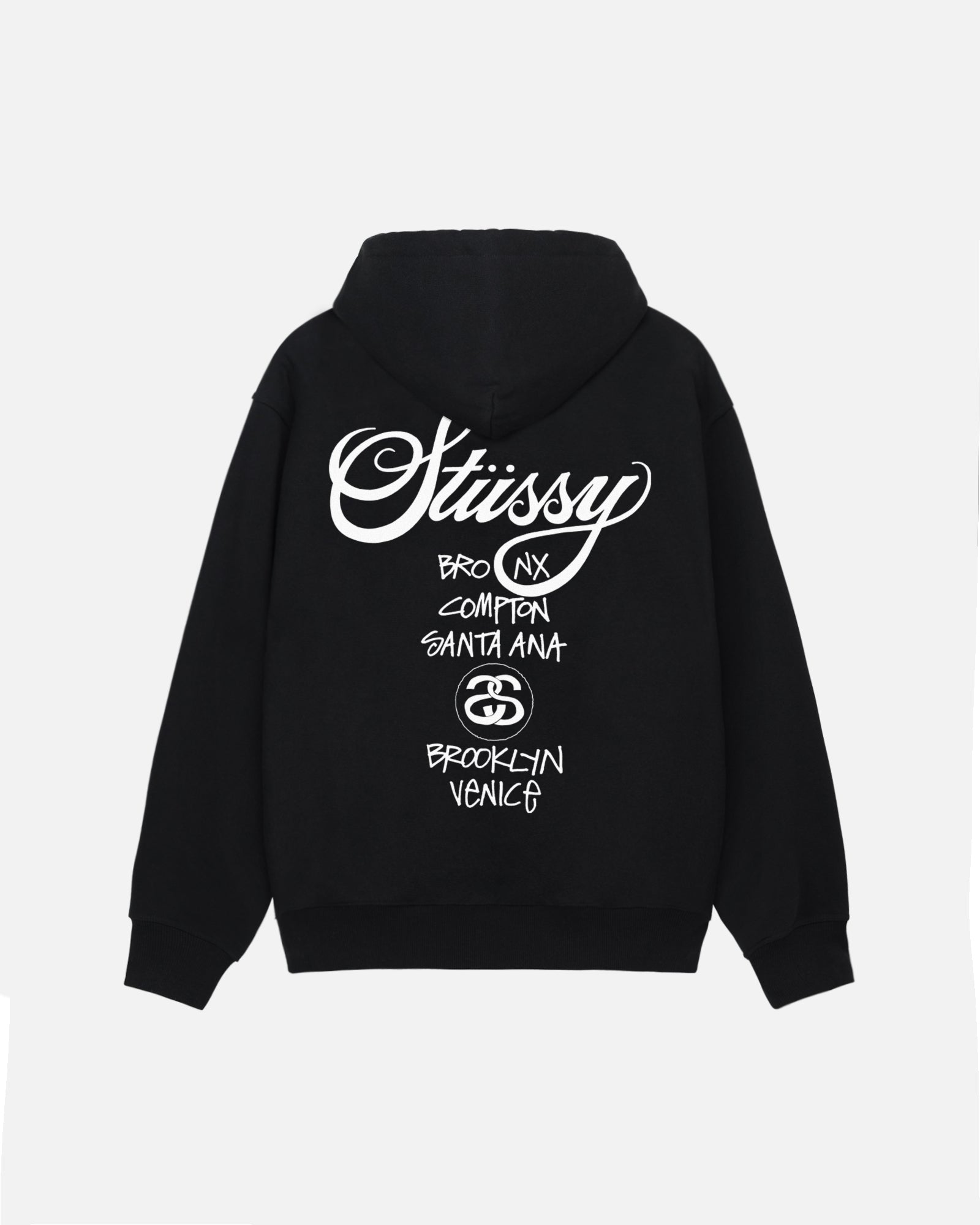 World Tour Zip Hoodie in black – Stüssy Japan