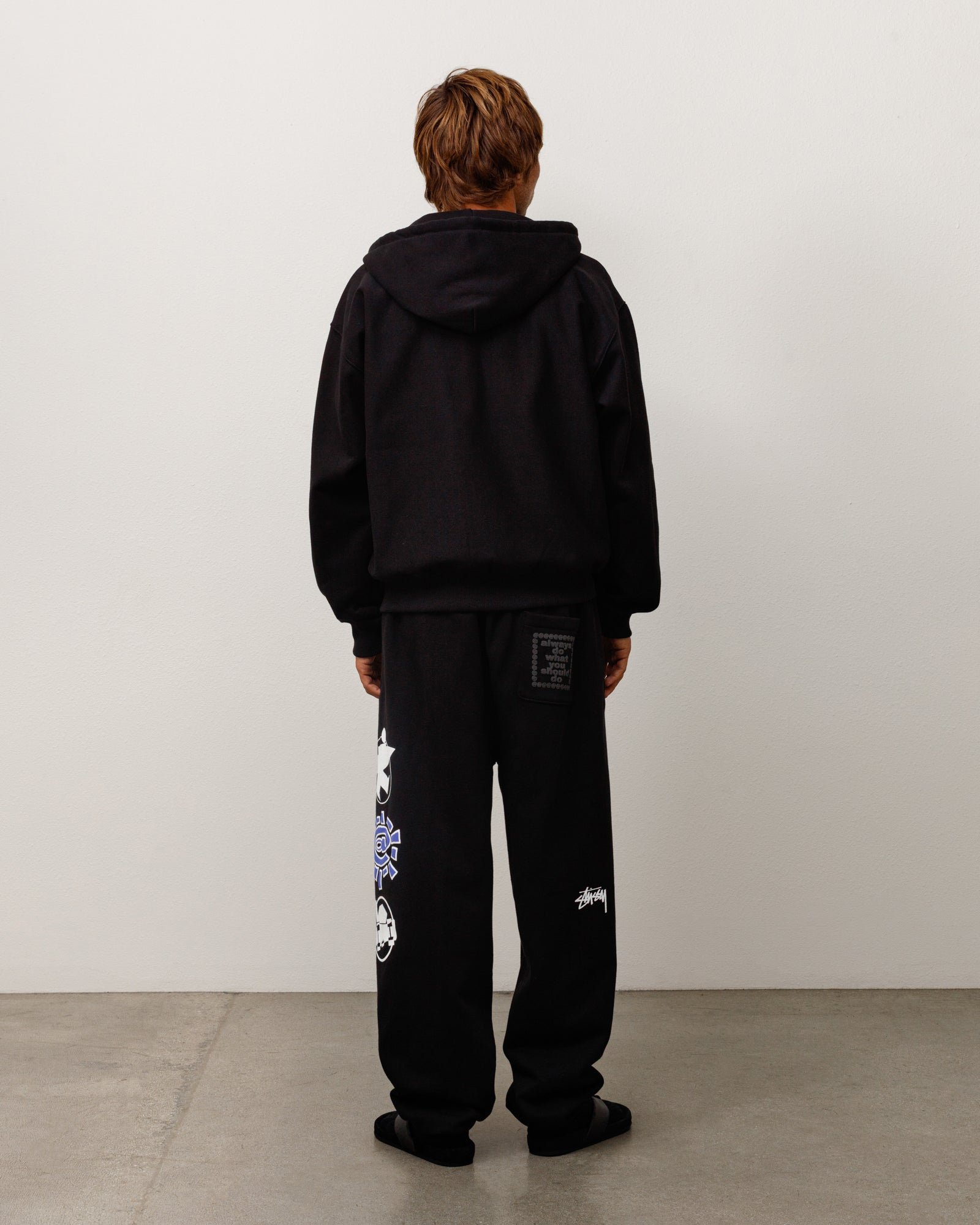 Stüssy & Always Stack ジップフーディー（ブラック）