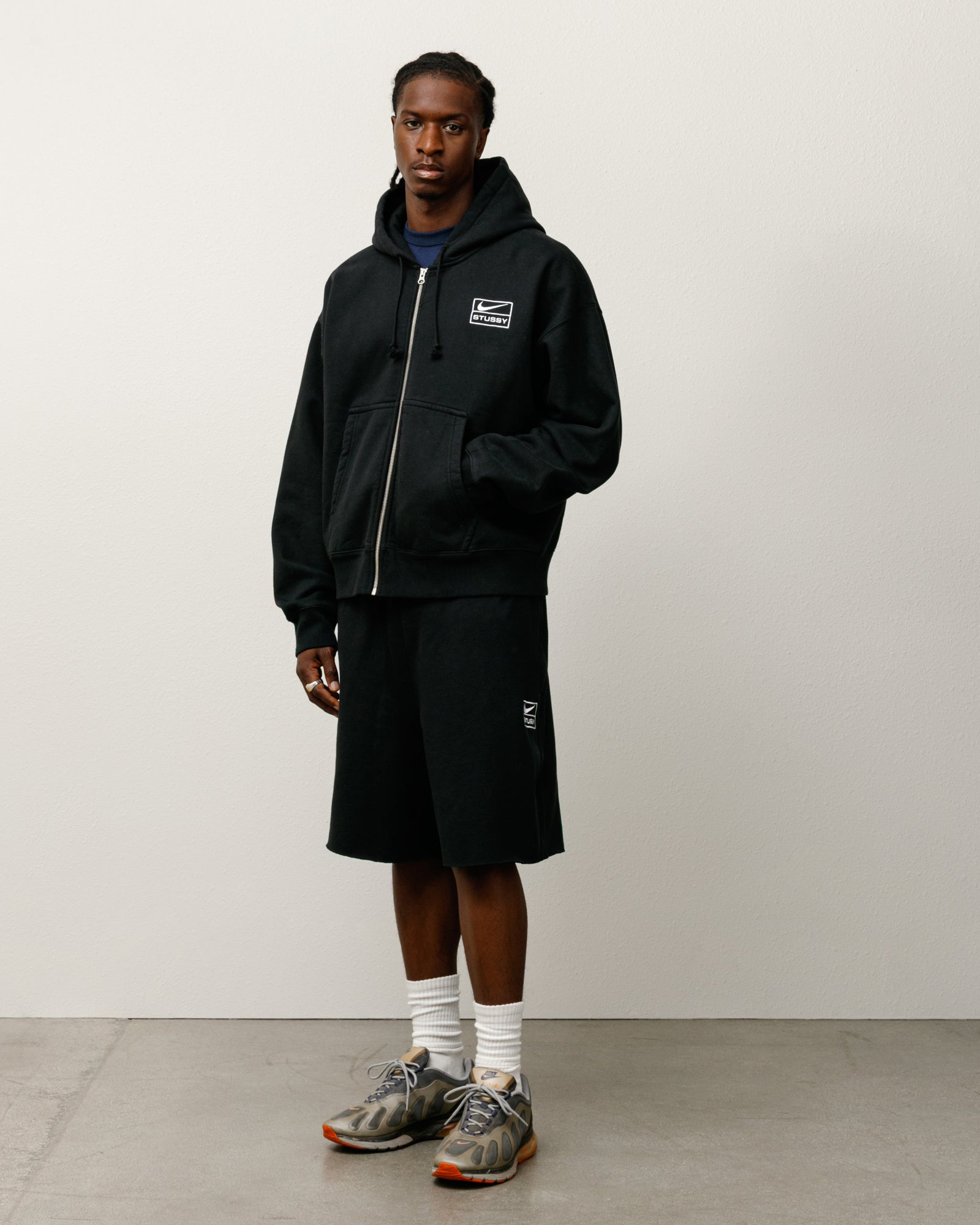 ウェア Stussy x Nike Fleece Zip Hoodie Black Stüssy & Nike Stone Washed Fleece Zip Hoodie – Black | Sweats