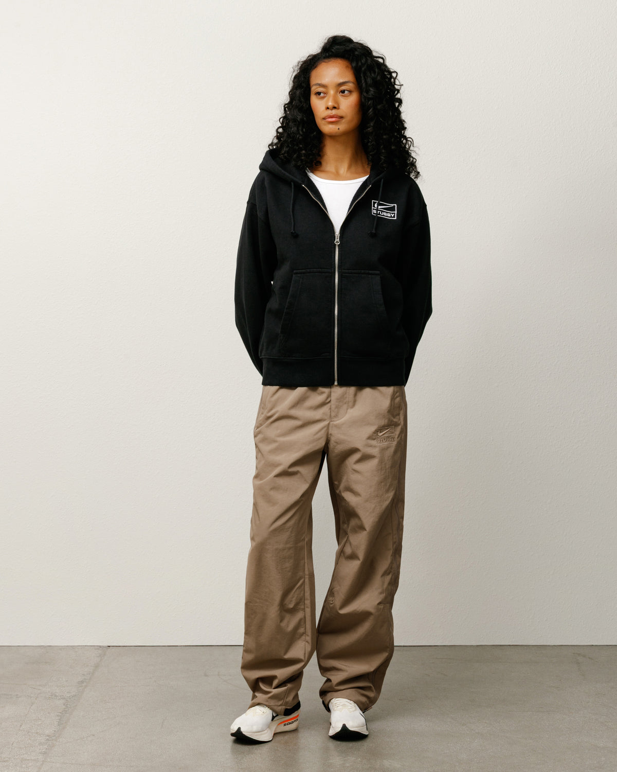 Stüssy & Nike Stone Washed Fleece Zip Hoodie – Black | Sweats 