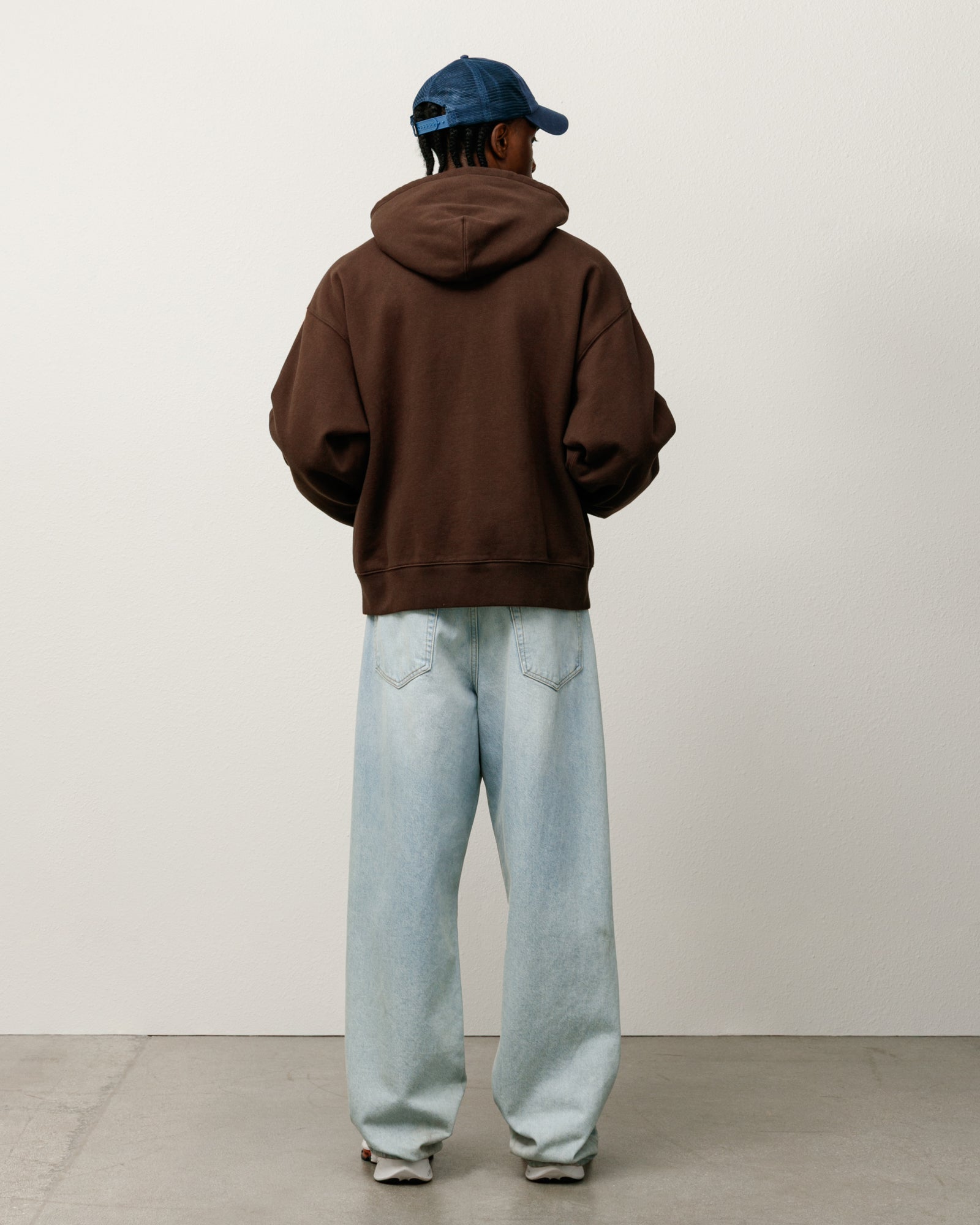 Stüssy & Nike Stone Washed Fleece Zip Hoodie – Dark Cinder