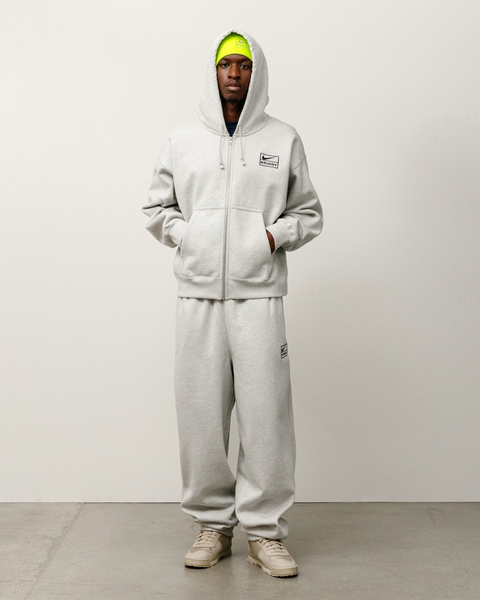 Stüssy & Nike Fleece Zip Hoodie – Grey Heather | Sweats | Stüssy Japan