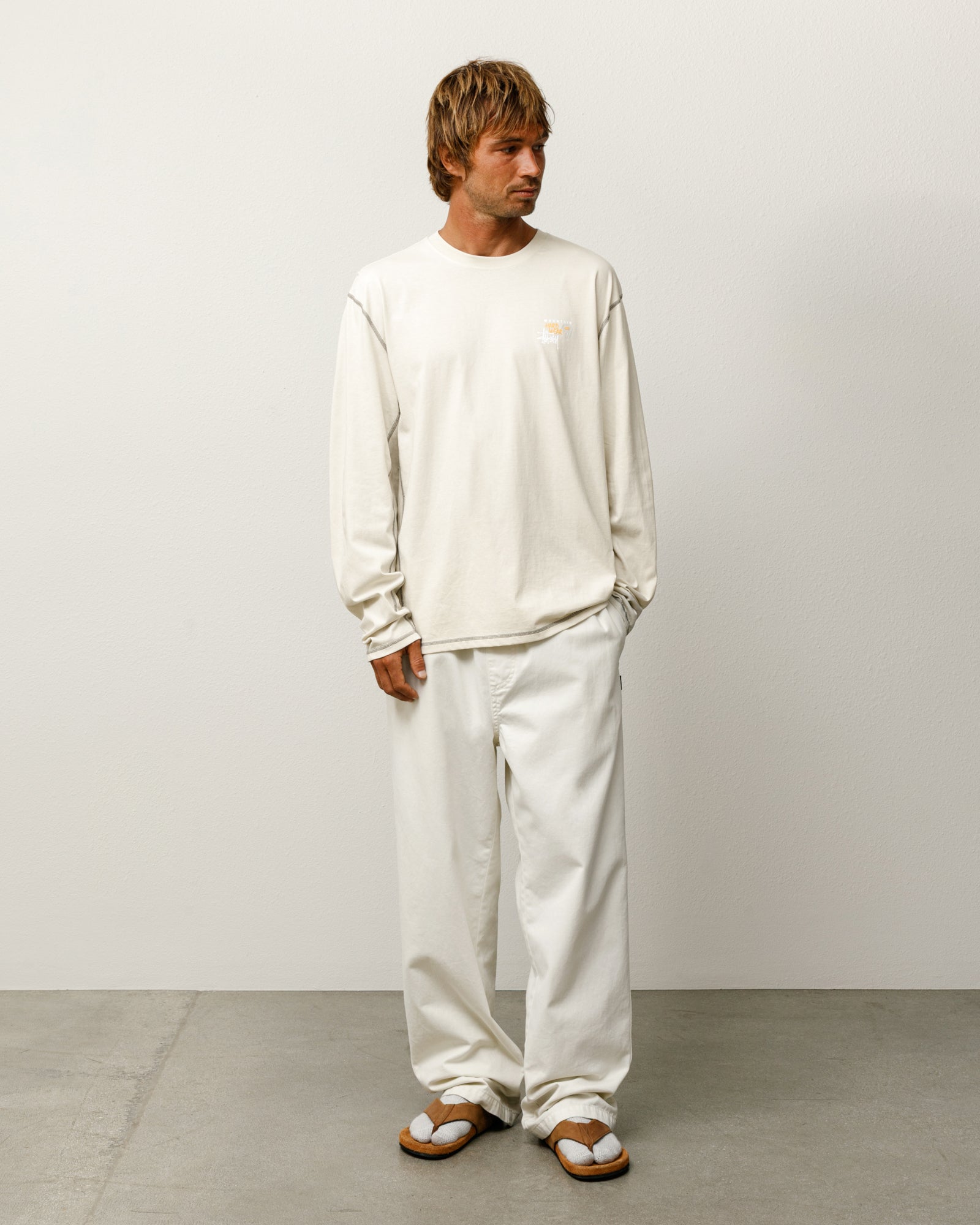 Stussy X Mhw Ls Tee Mens Long Sleeve In Stone