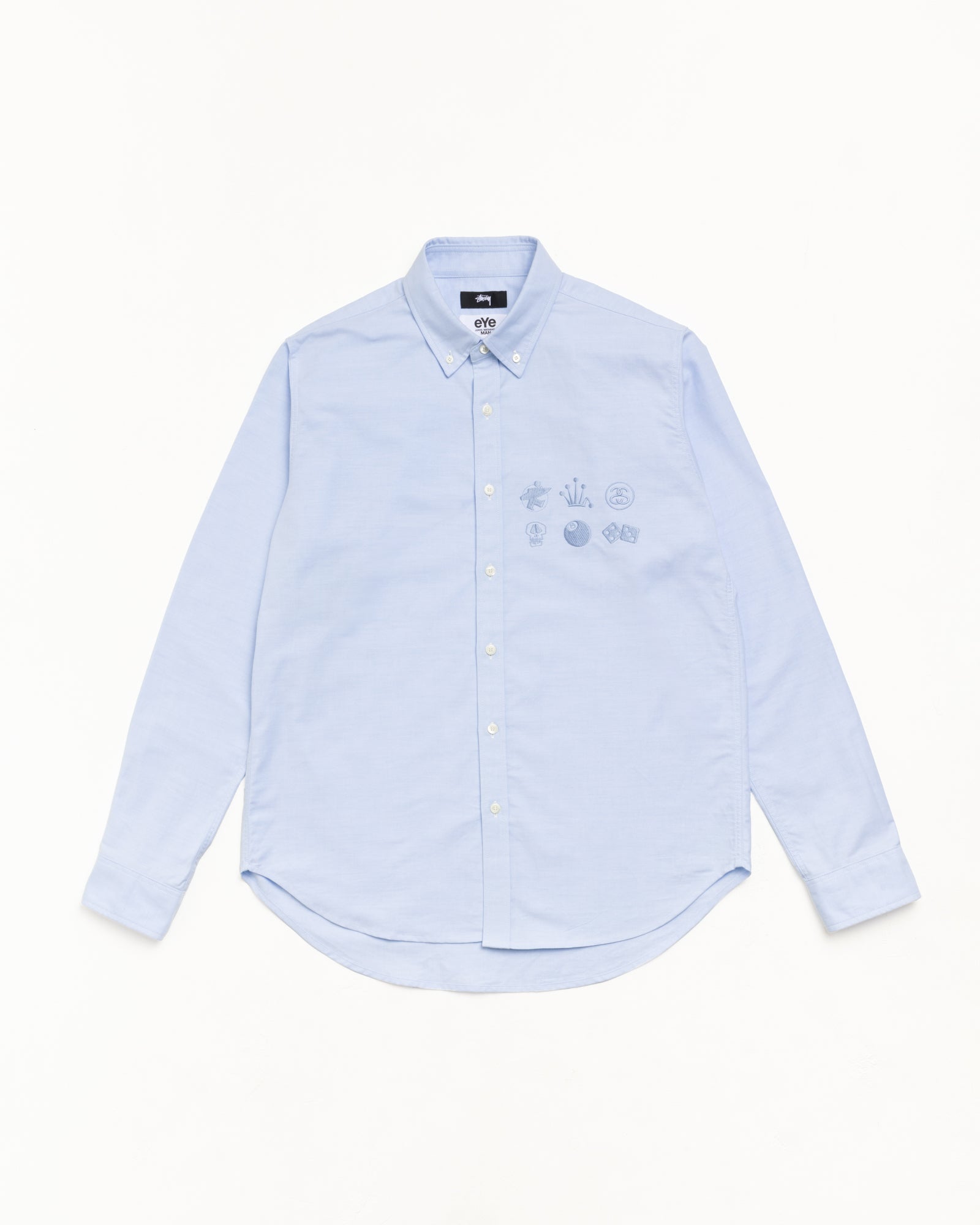 Button Down Shirt Unisex Long Sleeve In Saxe | hero:main:collection:new-arrivals,shirts,tops-shirts,all,tees,outerwear,denim,knits,accessories,sunglasses,hoodies,sweats,mens-hoodies-sweatshirts,shorts,pants,bottoms,crew-sweats,zip-ups,swim,sweatpants,graphics,lazy-tees,swim,basic-9twenty,button-ups,shorts,cargos,denim-jeans,bottoms,bags,belts,wearables,gear,footwear,button-ups,basic-tops,jerseys,big-ol,classics,slim,jackets,all,eye-junya-watanabe-man, | product-card-slider