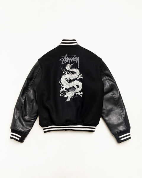 Varisty Jacket Unisex Long Sleeve In Black
