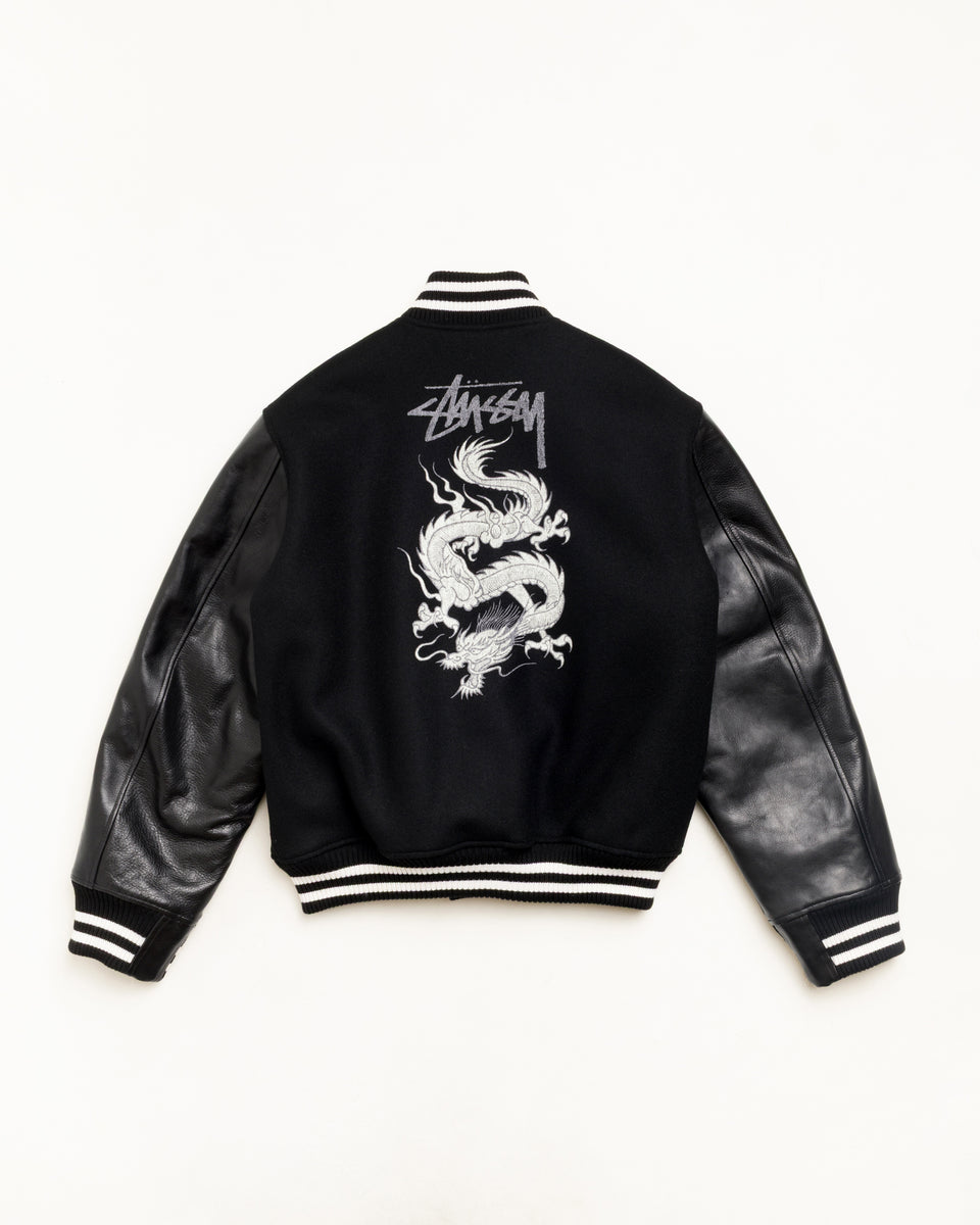 Varisty Jacket Unisex Long Sleeve In Black