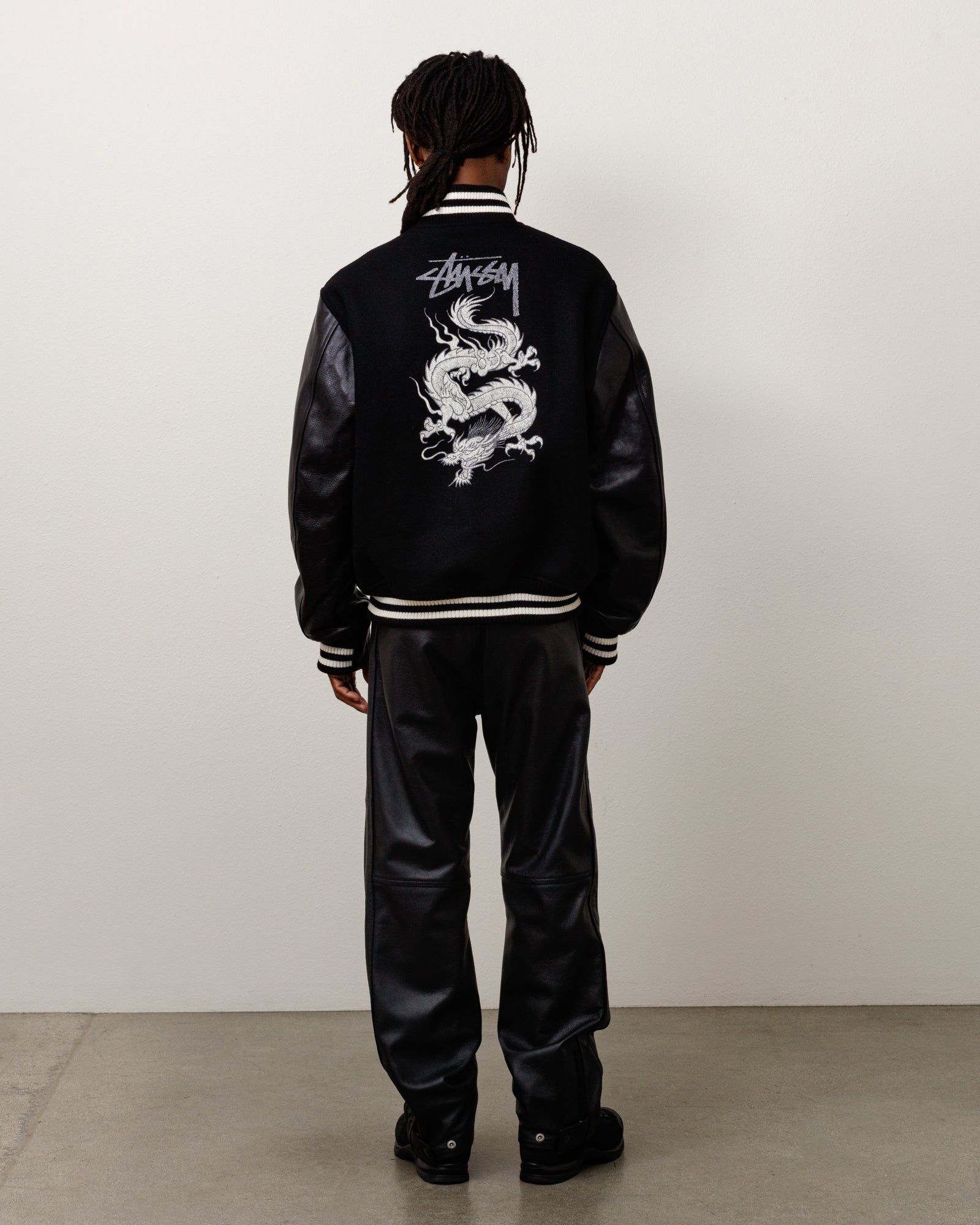 Junya Varsity Jacket – Black | Outerwear | Stüssy Japan