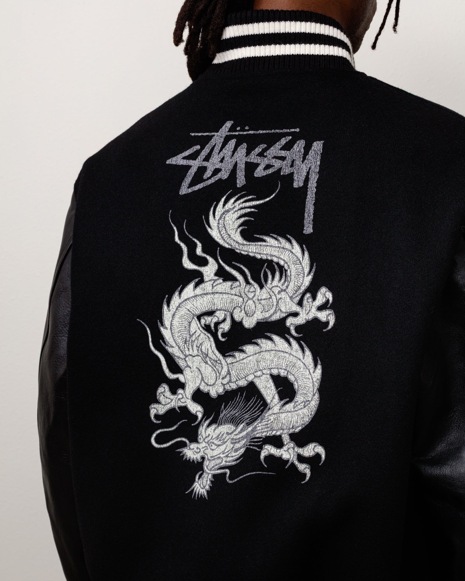 Junya Varsity Jacket – Black | Outerwear | Stüssy Japan