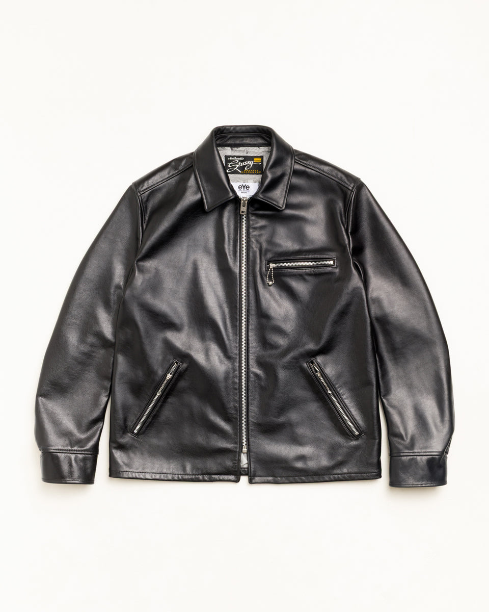 Leather Jacket Unisex Long Sleeve In Black