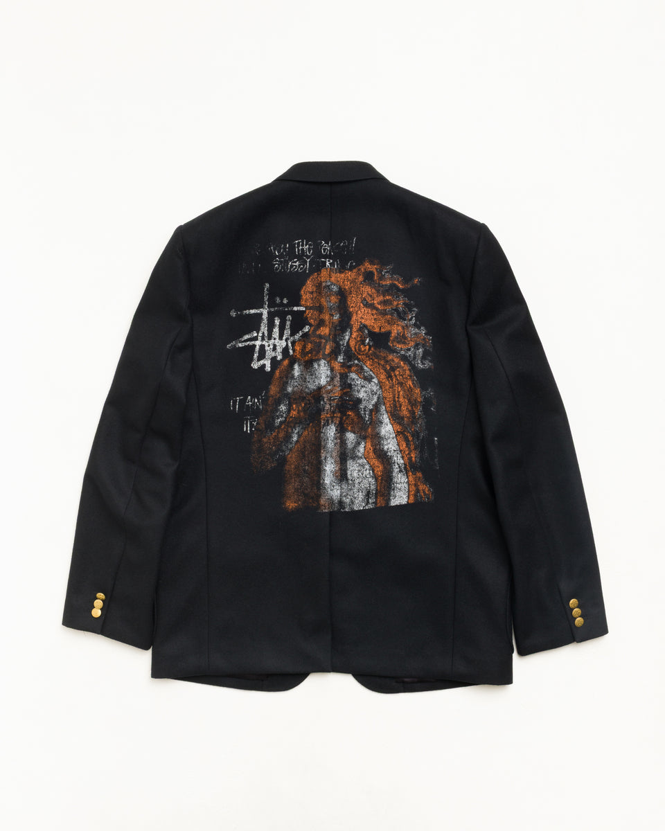 Patchwork Jacket Unisex Long Sleeve In Black