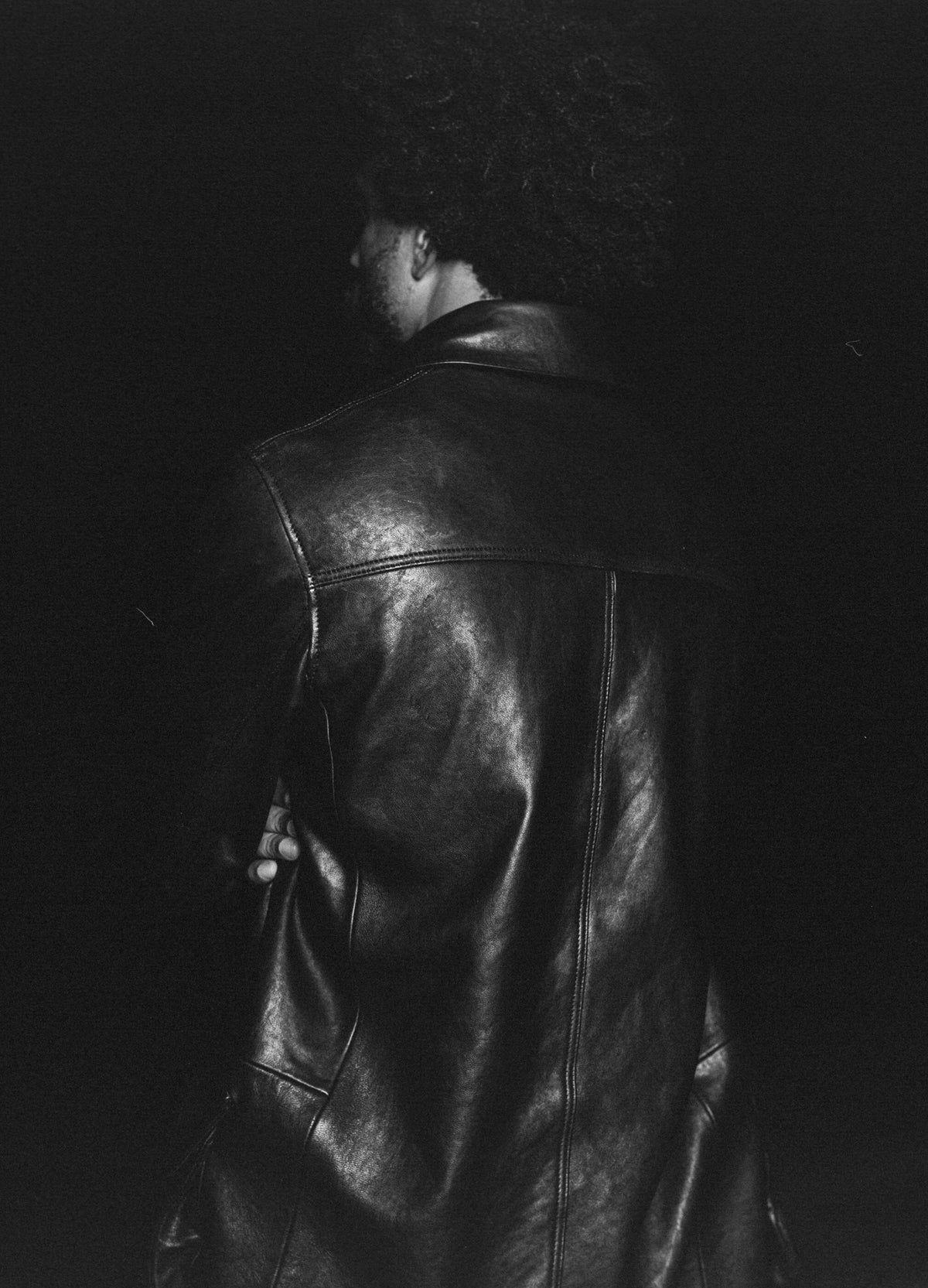 Leather Fireman Jacket Unisex Long Sleeve In Black