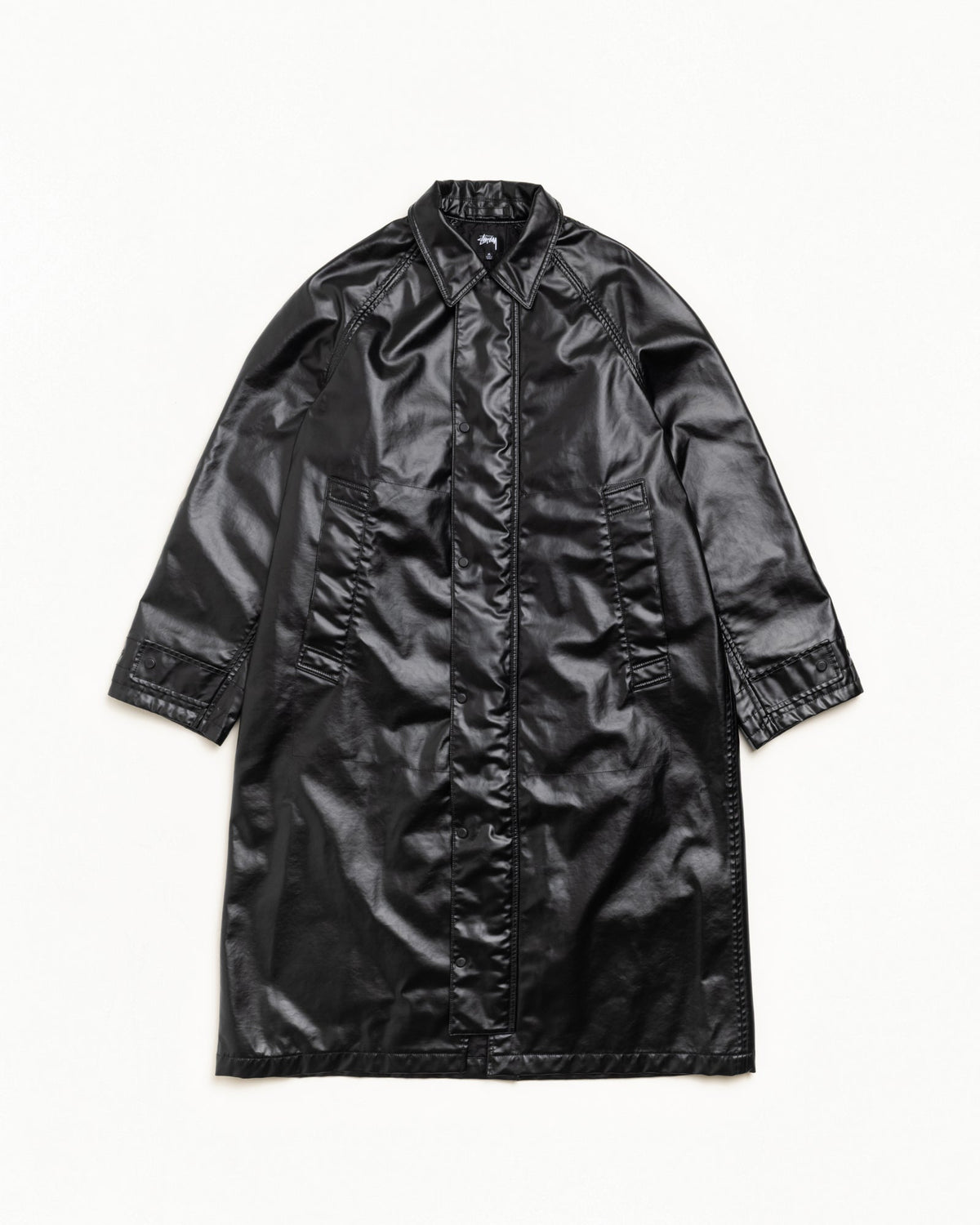 Coated Field Coat Mens Long Sleeve In Black