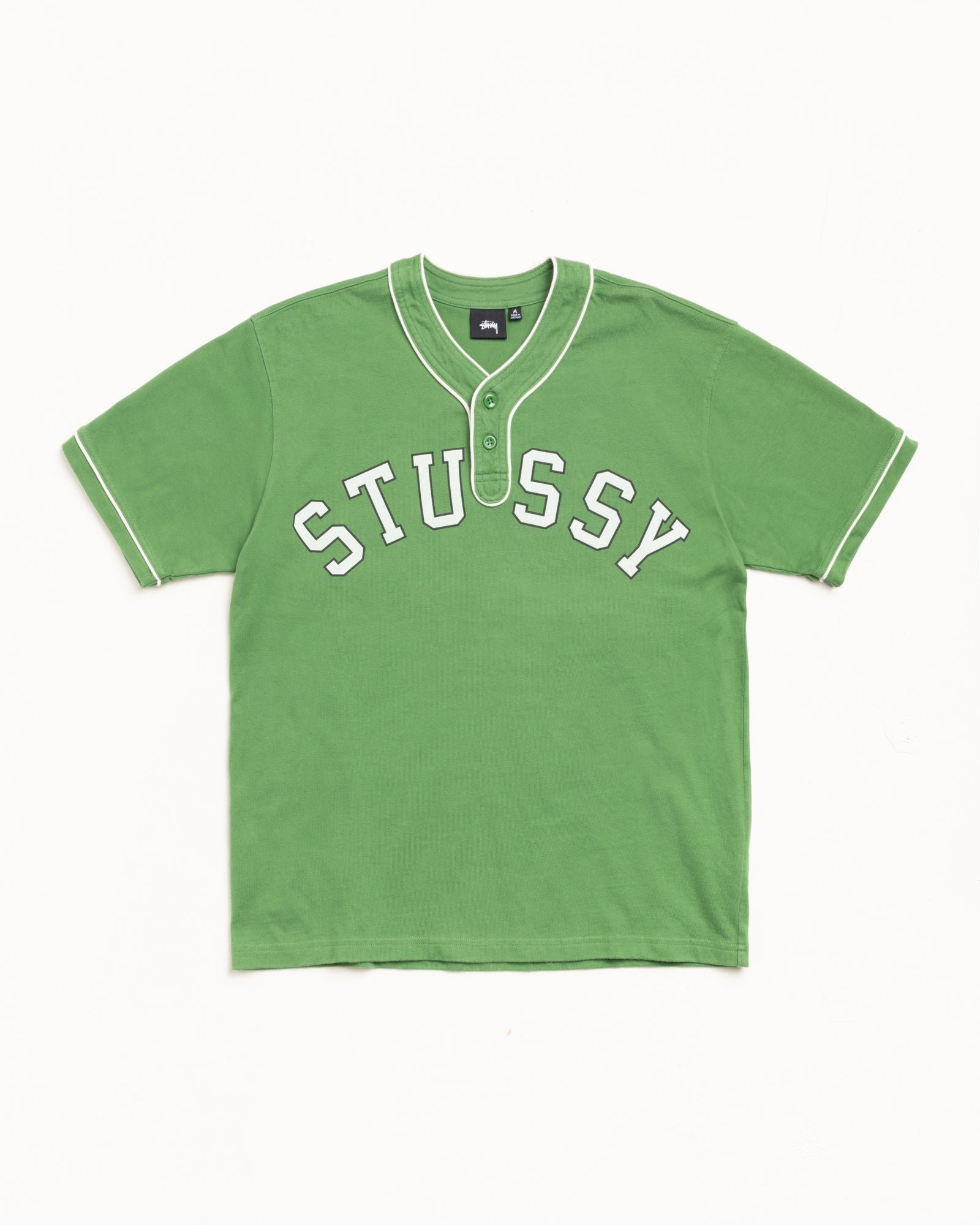 Arch Baseball Jersey Mens Short Sleeve In Green | hero:main:collection:new-arrivals,shirts,tops-shirts,all,tees,outerwear,denim,knits,accessories,sunglasses,hoodies,sweats,mens-hoodies-sweatshirts,shorts,pants,bottoms