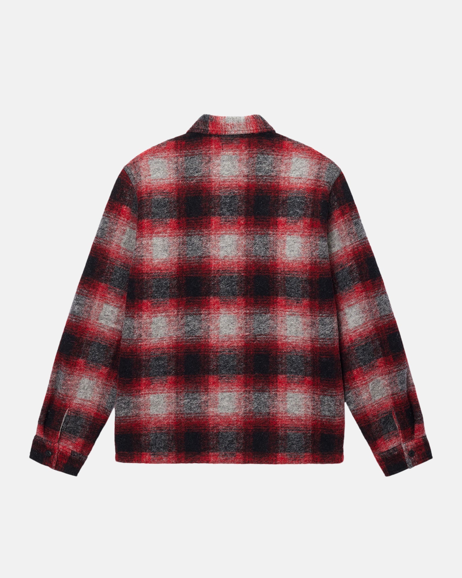 Brushed Wool Plaid Zip Shirt - Unisex Tops & Shirts | Stüssy ...