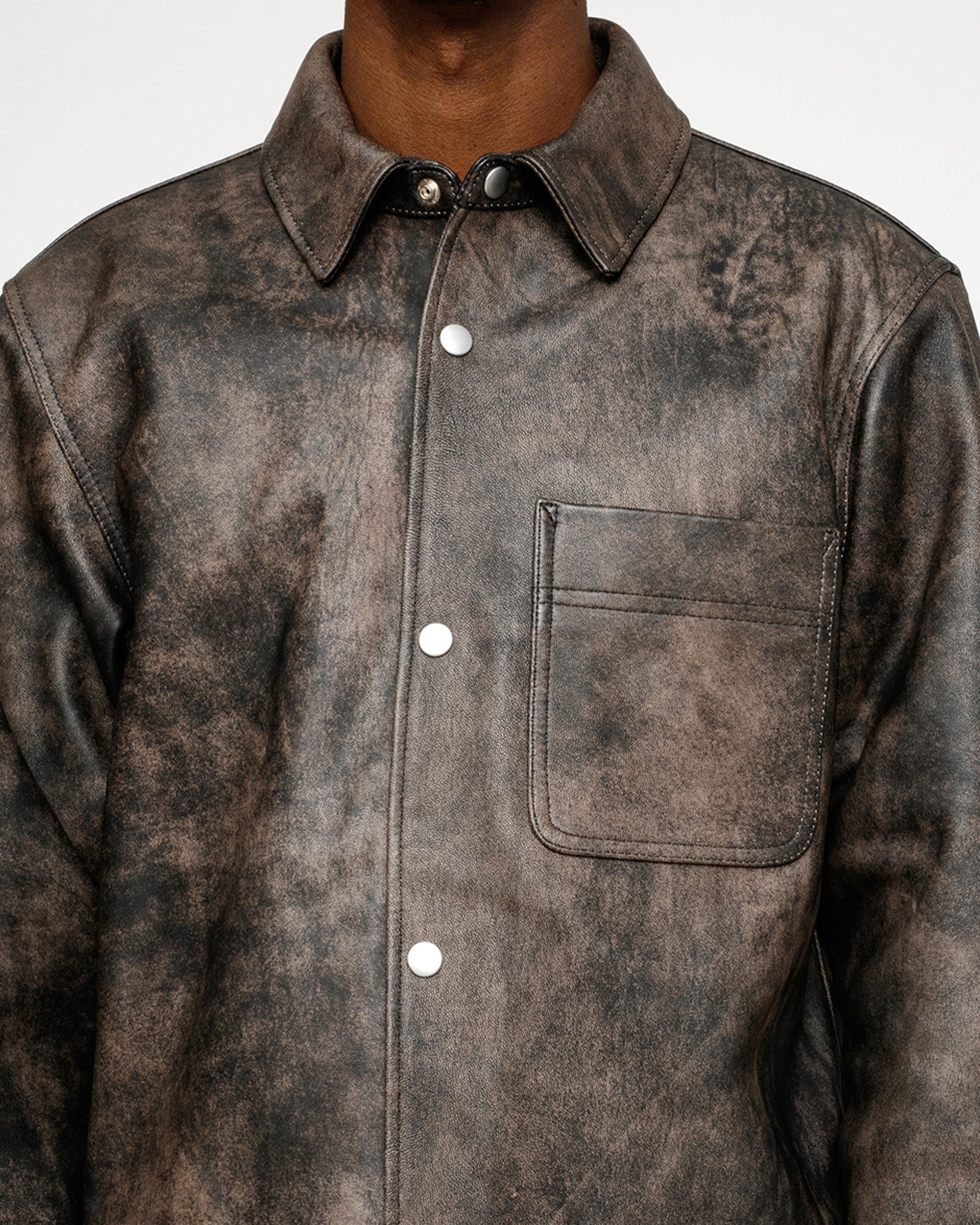 LEATHER OVERSHIRT