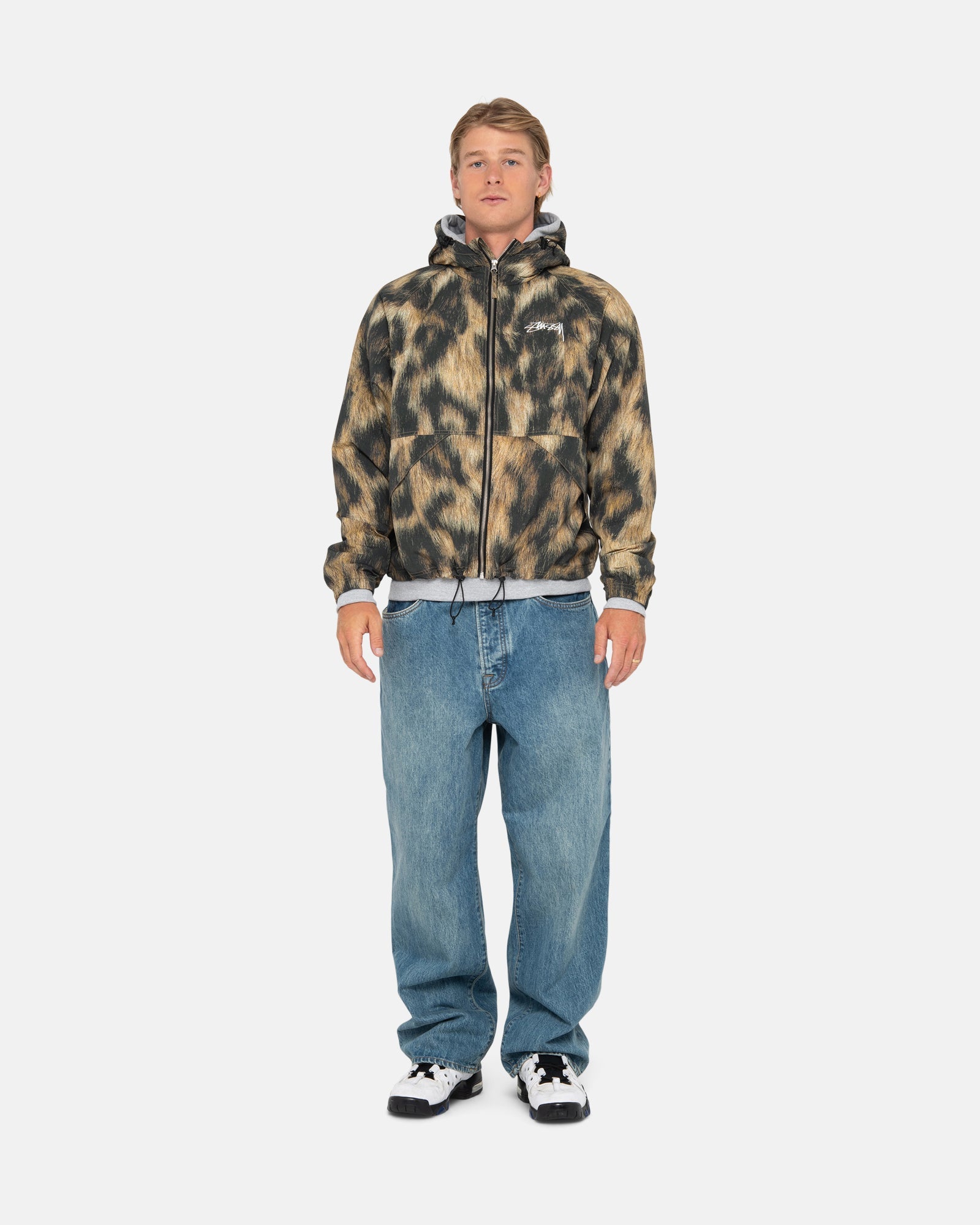 STUSSY BEACH SHELL FUR PRINT ブルゾン mサイズ-