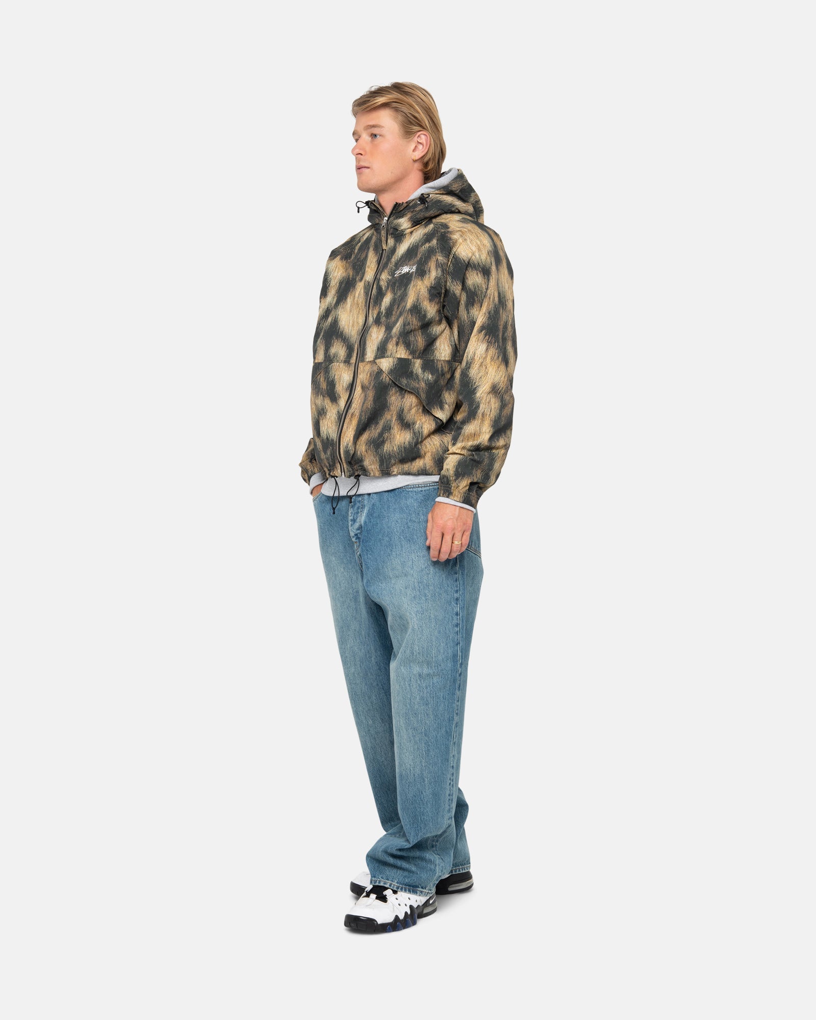 STUSSY BEACH SHELL FUR PRINT ブルゾン mサイズ-