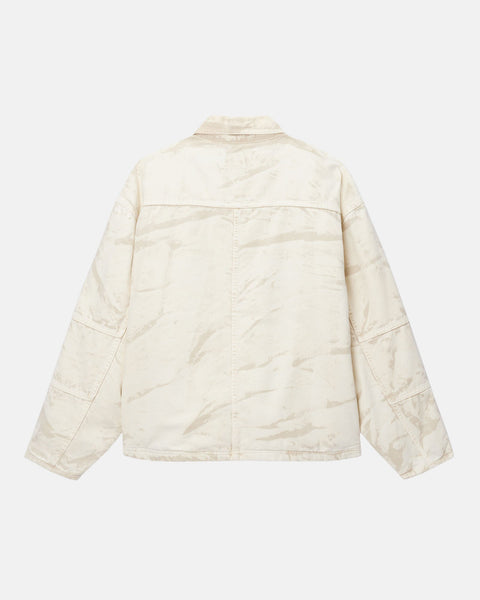 Stüssy Shop Jacket Distressed Canvas Khaki Outerwear