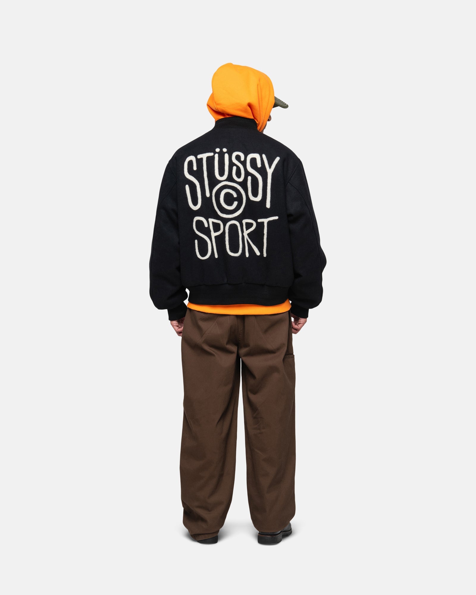 週末限定価格 Stussy Melton Varsity Jacket着丈68cm身幅66cm - スタジャン