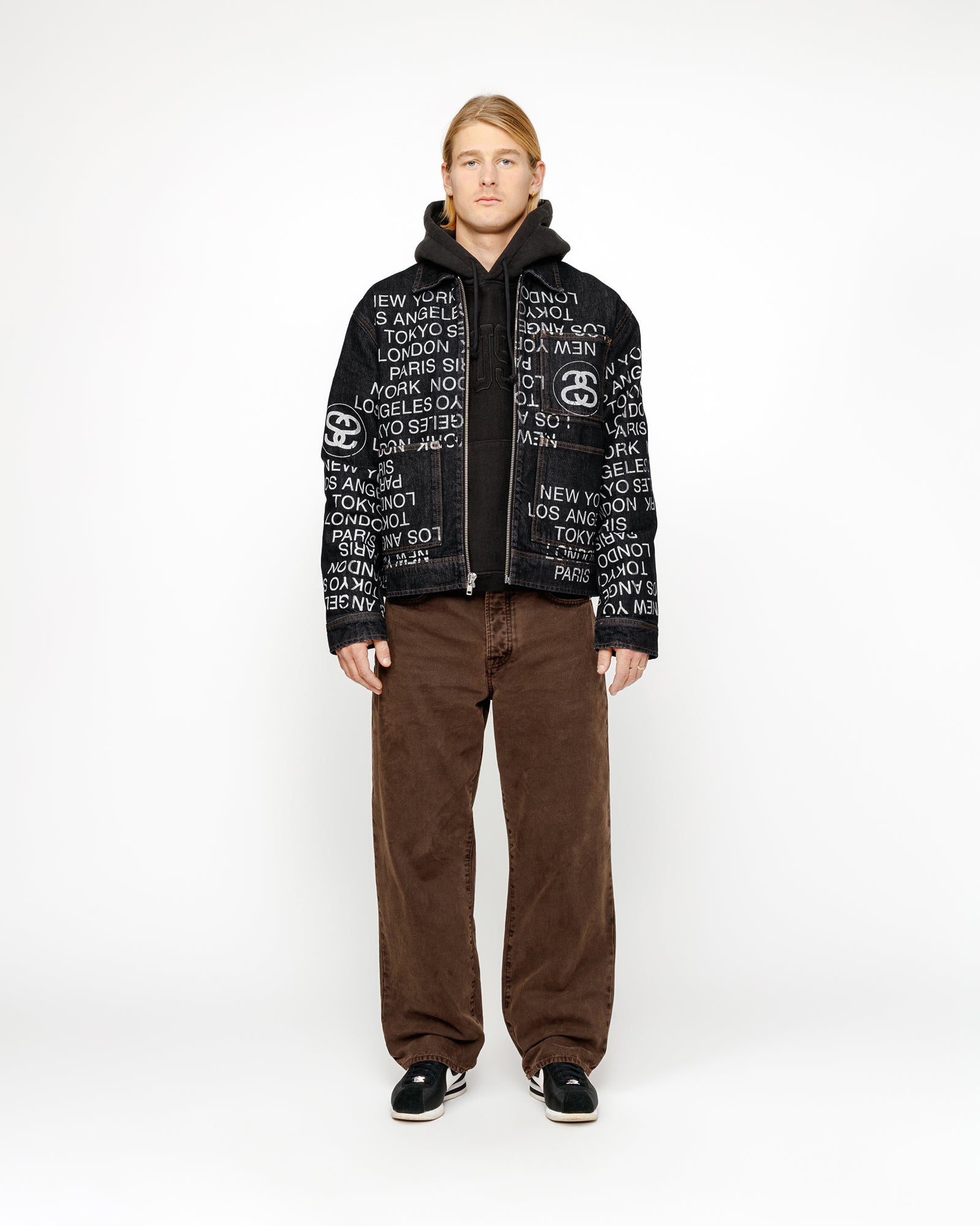 Zip Work Jacket City Link Denim in washed black – Stüssy Japan