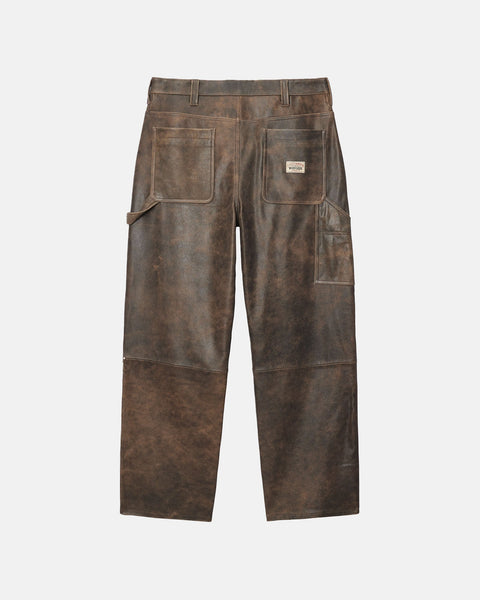 Stüssy Work Pant Distressed Leather Brown Pant