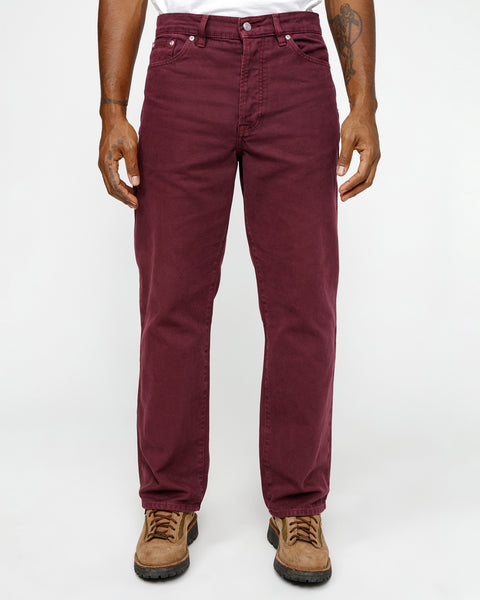 Stüssy Classic Jean Washed Canvas Wine Pants