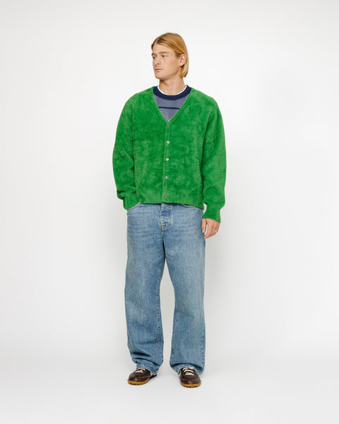 Stüssy Shaggy Cardigan Green Knits | hero:hover:collection:new-arrivals,knits,tops-knits,all