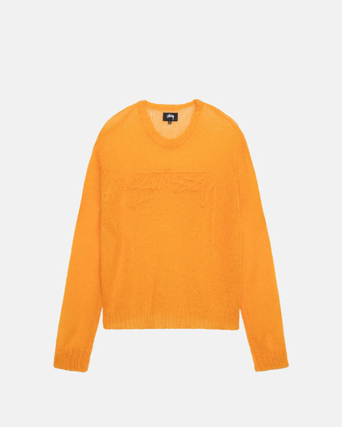 Stüssy Loose Knit Logo Sweater Orange Knit