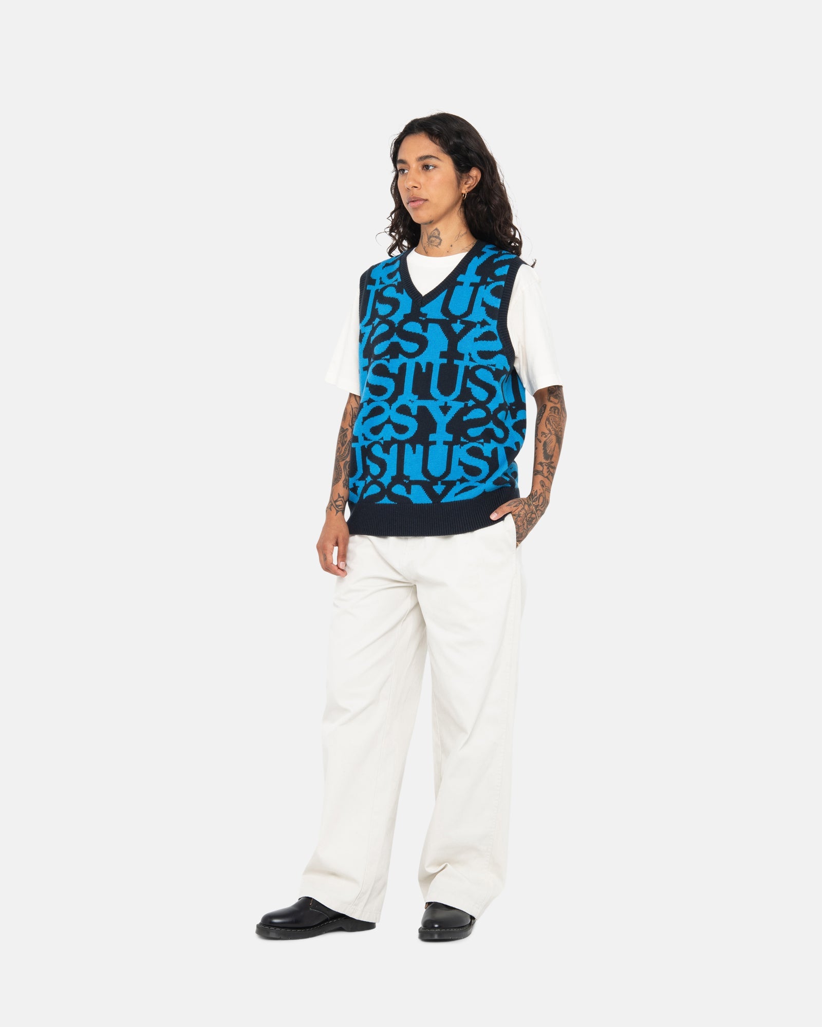 stussy stacked sweater vest ベスト　23 aw