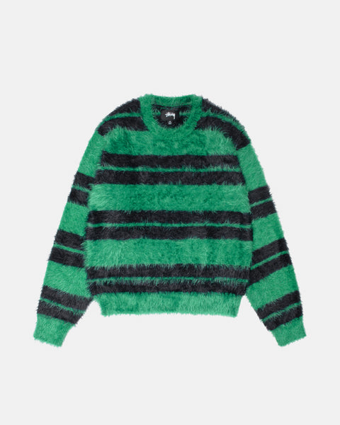 Stüssy Hairy Stripe Crew Sweater Black/Green Knits
