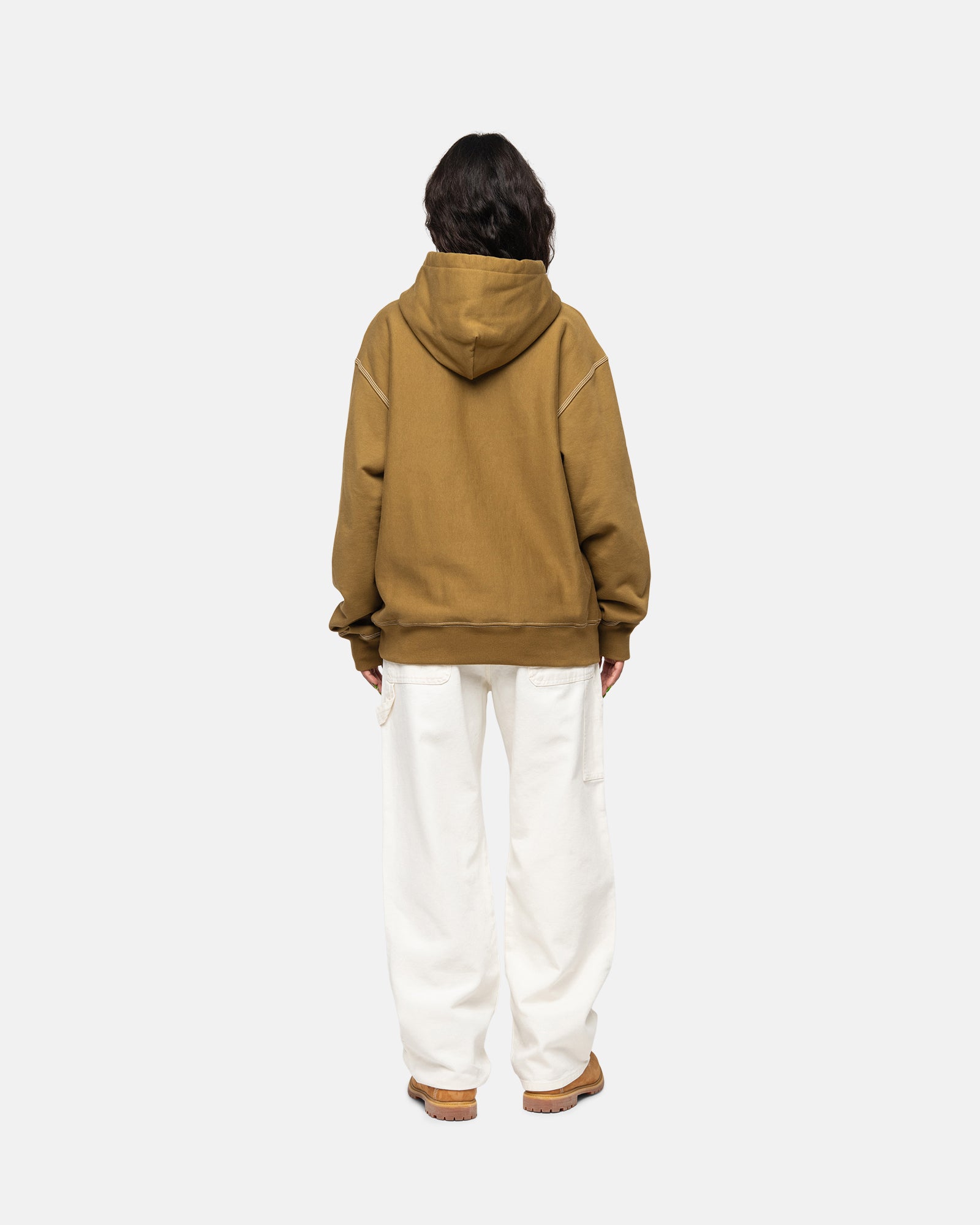 stussy contrast stitch label hoodie袖丈66cm