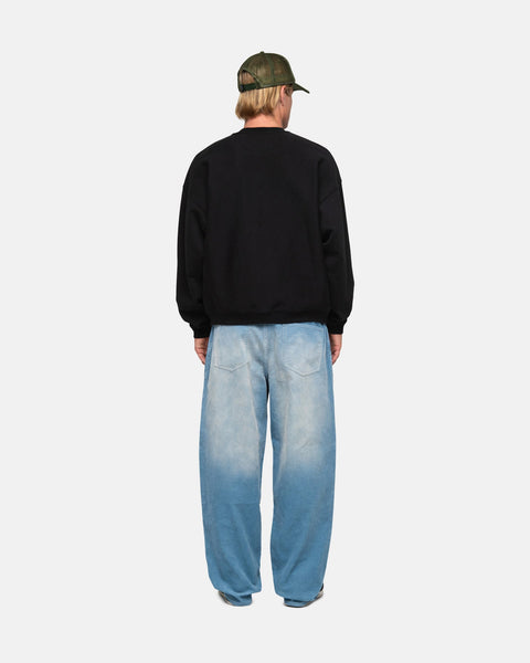 Stüssy Sport Relaxed Oversized Crew Washed Black Sweats