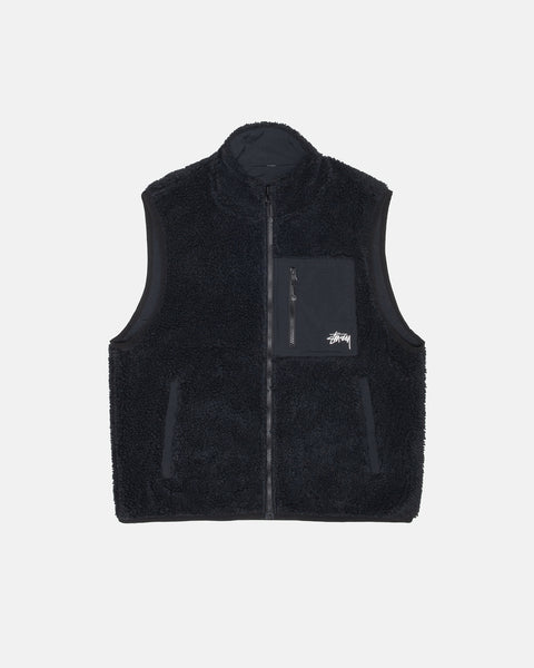 Sherpa Reversible Vest Black Outerwear