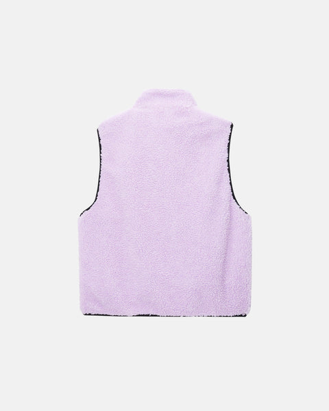Stüssy Sherpa Reversible Vest Lavender Outerwear