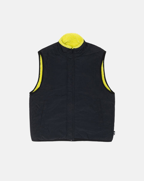 Stüssy Sherpa Reversible Vest Lime Outerwear