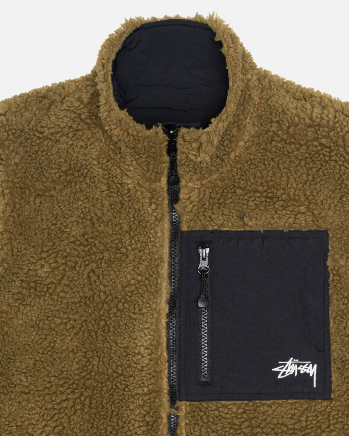 Sherpa Reversible Vest in olive – Stüssy Japan