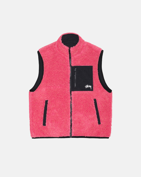 Stüssy Sherpa Reversible Vest Pink Outerwear