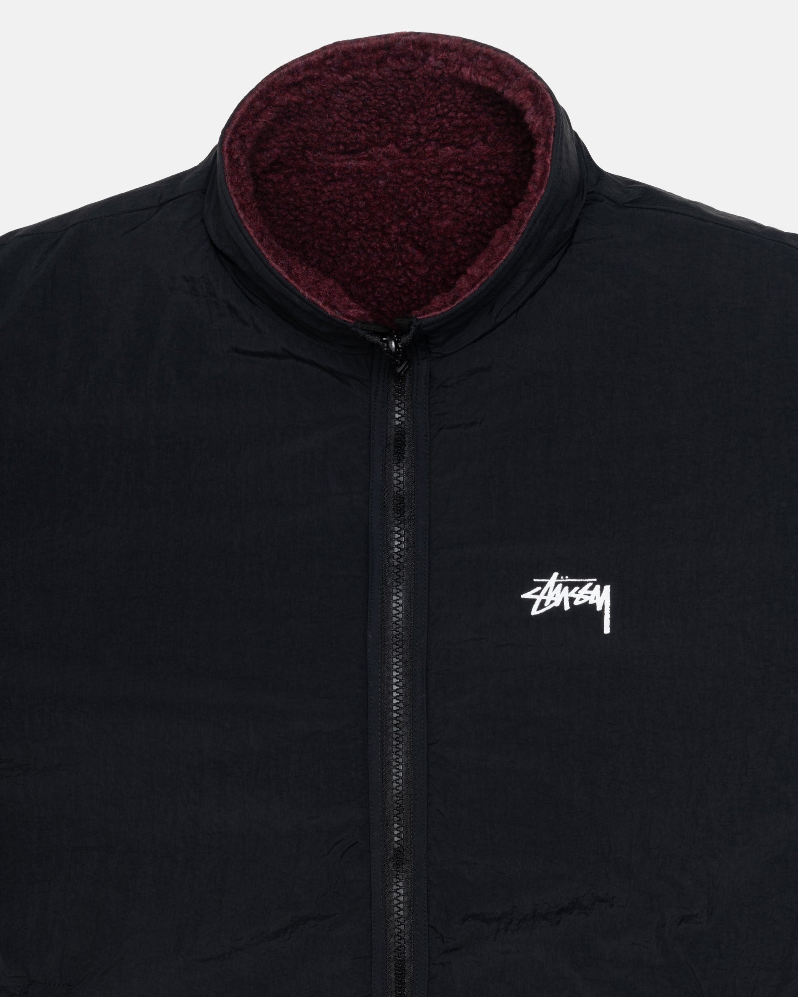 Stüssy Sherpa Reversible Jacket Burgundy Outerwear