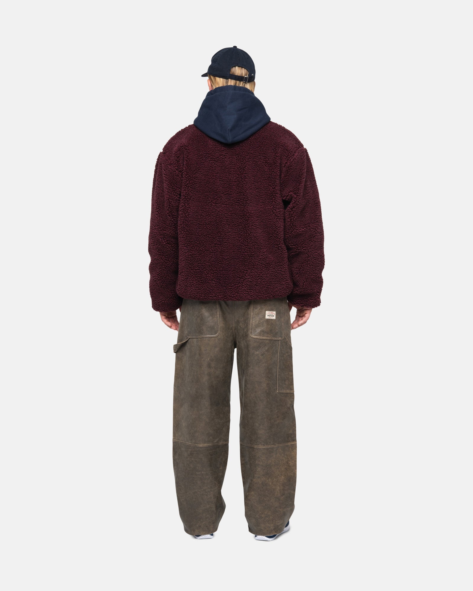 Stüssy Sherpa Reversible Jacket Burgundy Outerwear