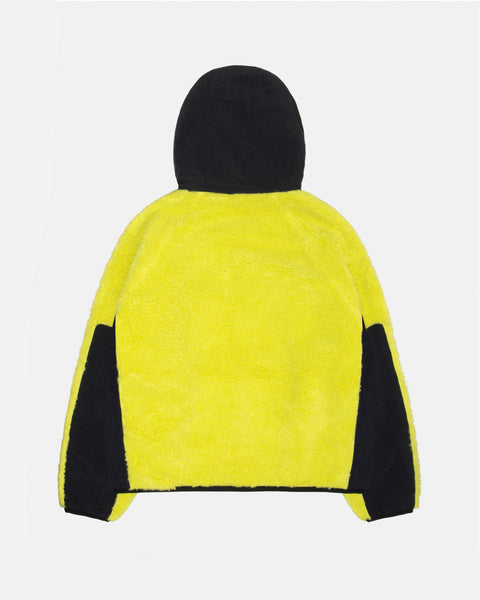 Stüssy Sherpa Paneled Hooded Jacket Lime Outerwear