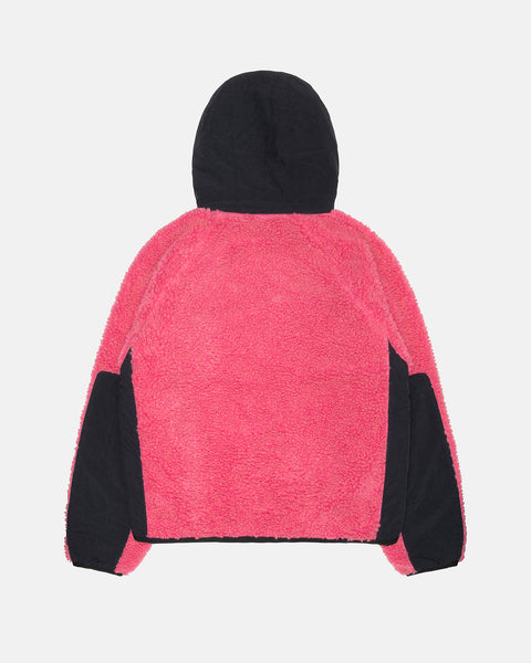 Stüssy Sherpa Paneled Hooded Jacket Pink Outerwear