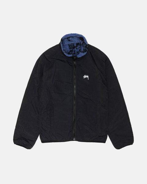 Stüssy Sherpa Reversible Printed Jacket Blue Outerwear