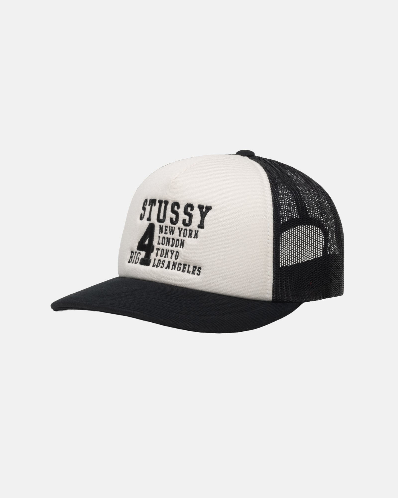 stussy TRUCKER BIG 4 SNAPBACK cap 黒black