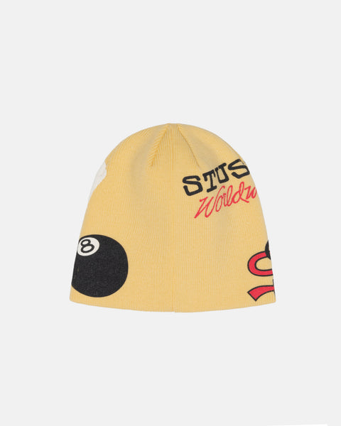 Stüssy Skullcap Mixed Logo Pale Yellow Headwear