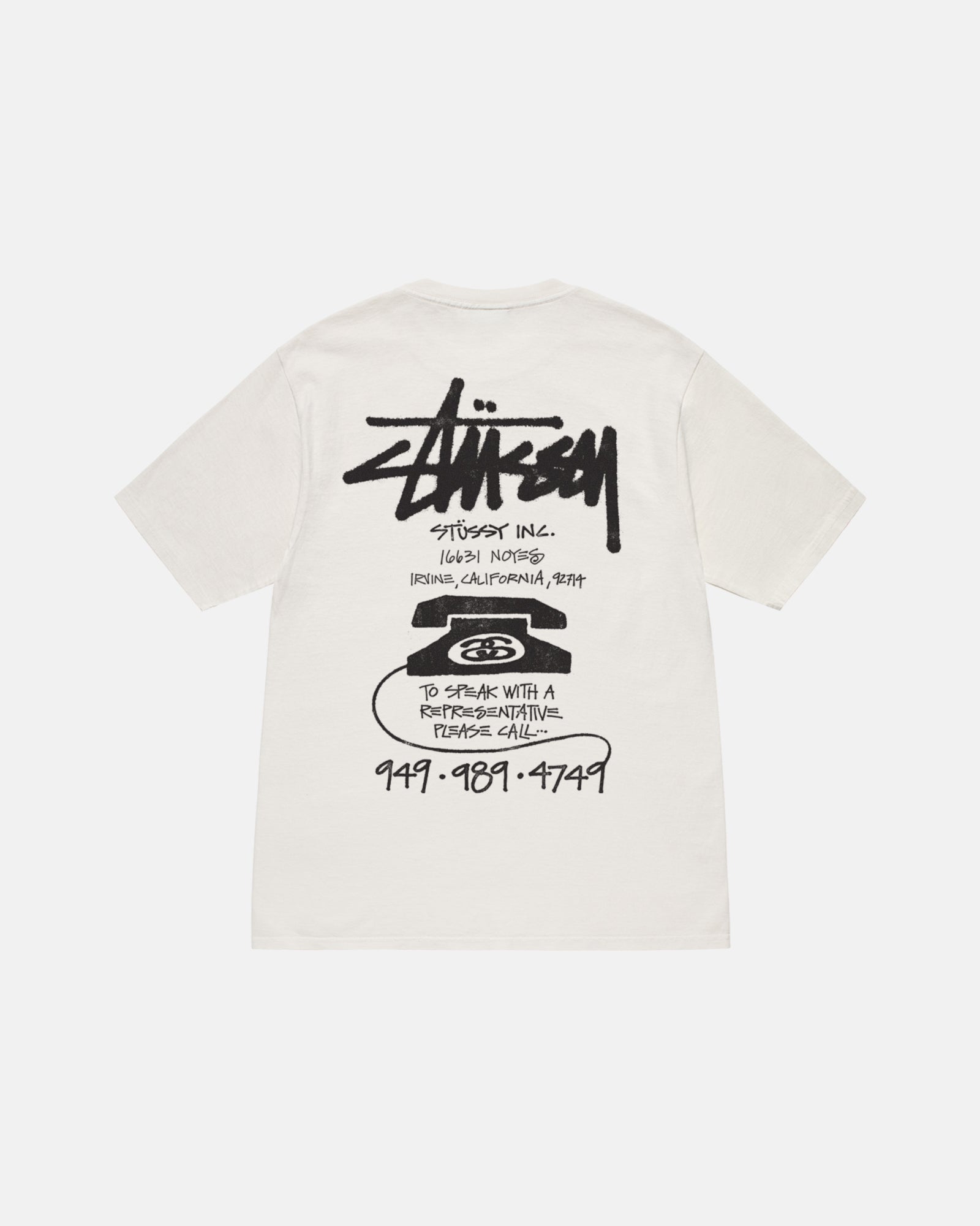 stusy OLD PHONE TEE PIGMENT DYED 白 L - Tシャツ/カットソー(半袖/袖